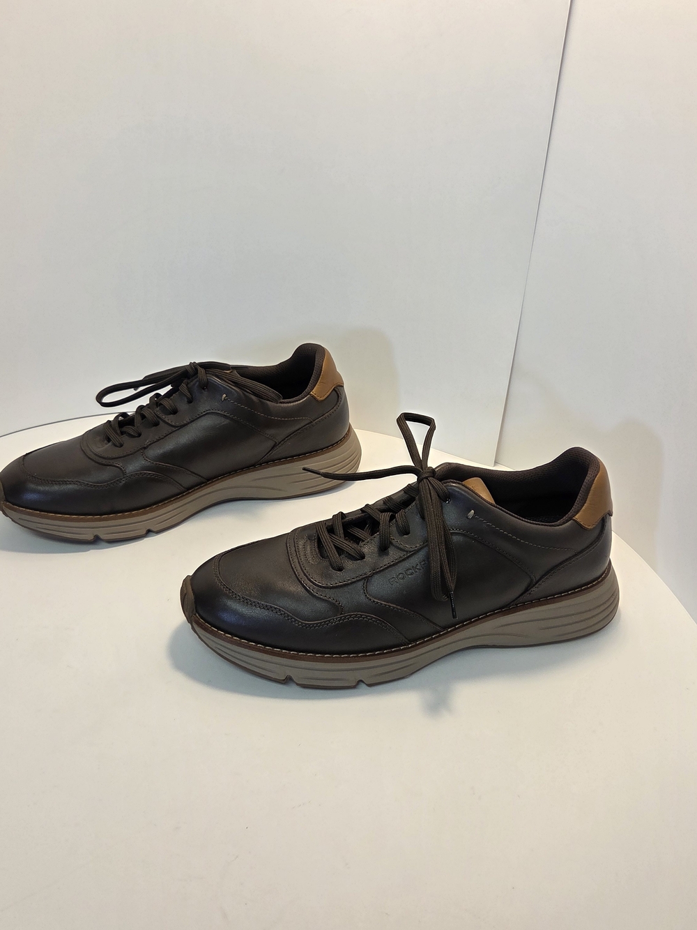 Rockport Weston Men’s 10.5W Dark Brown Leather truTECH Comfort Sneakers #0361